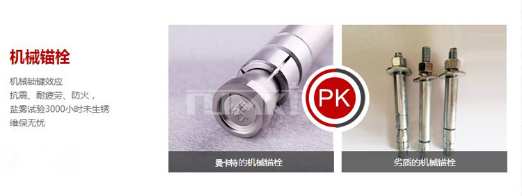 曼卡特后切底锚栓地铁锚栓产品