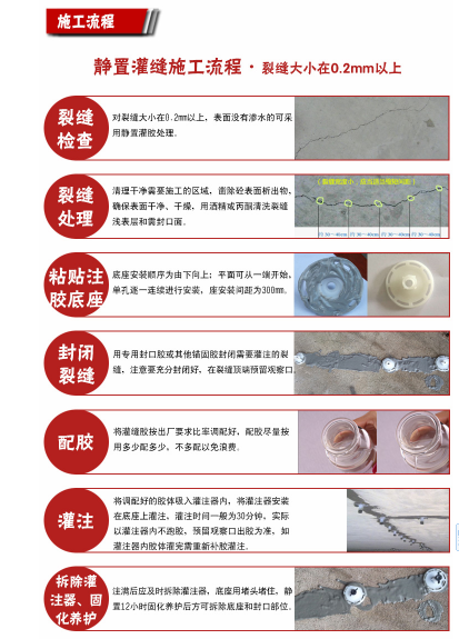裂缝修补灌缝胶是如何施工的？曼卡特告诉你！