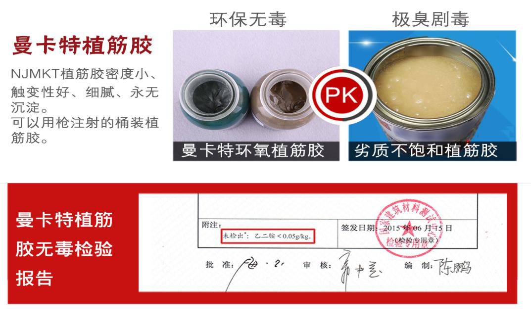 曼卡特植筋胶安全无毒，全程为您护航