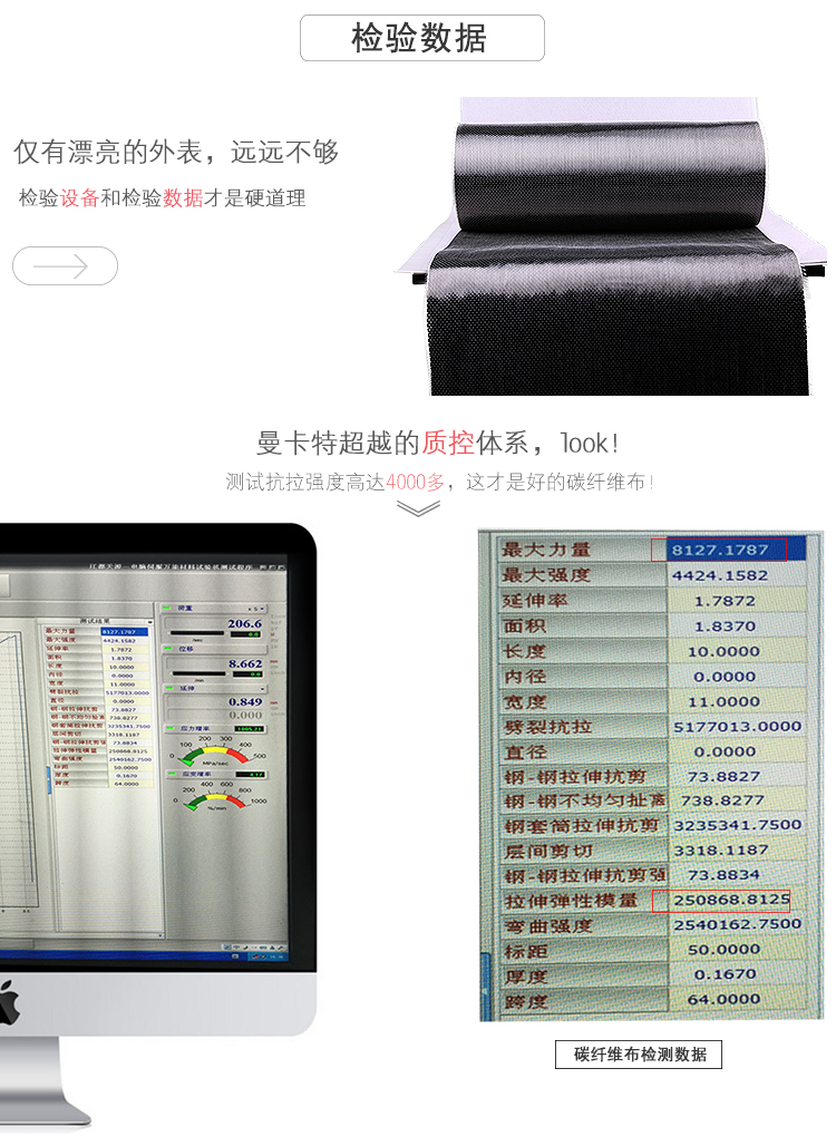 曼卡特碳纤维布，远超国家标准