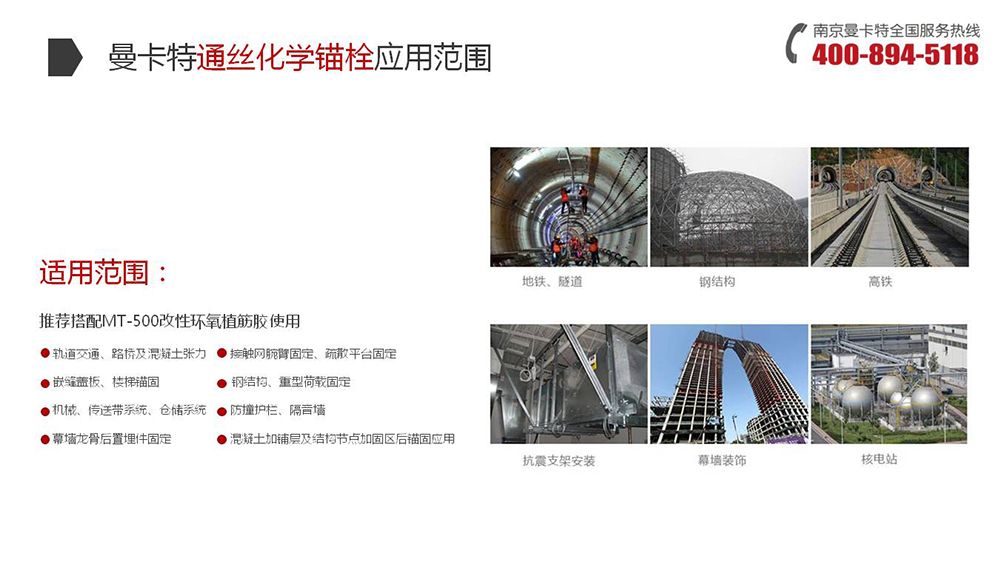 通丝化学锚栓_23_曼卡特通丝化学锚栓应用范围